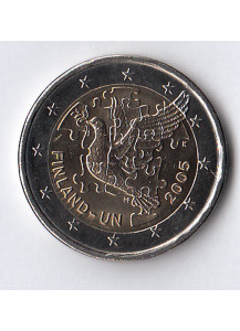 2005 - 2 Euro FINLANDIA 60 anni Nazioni Unite e 50° nell'ONU Fdc